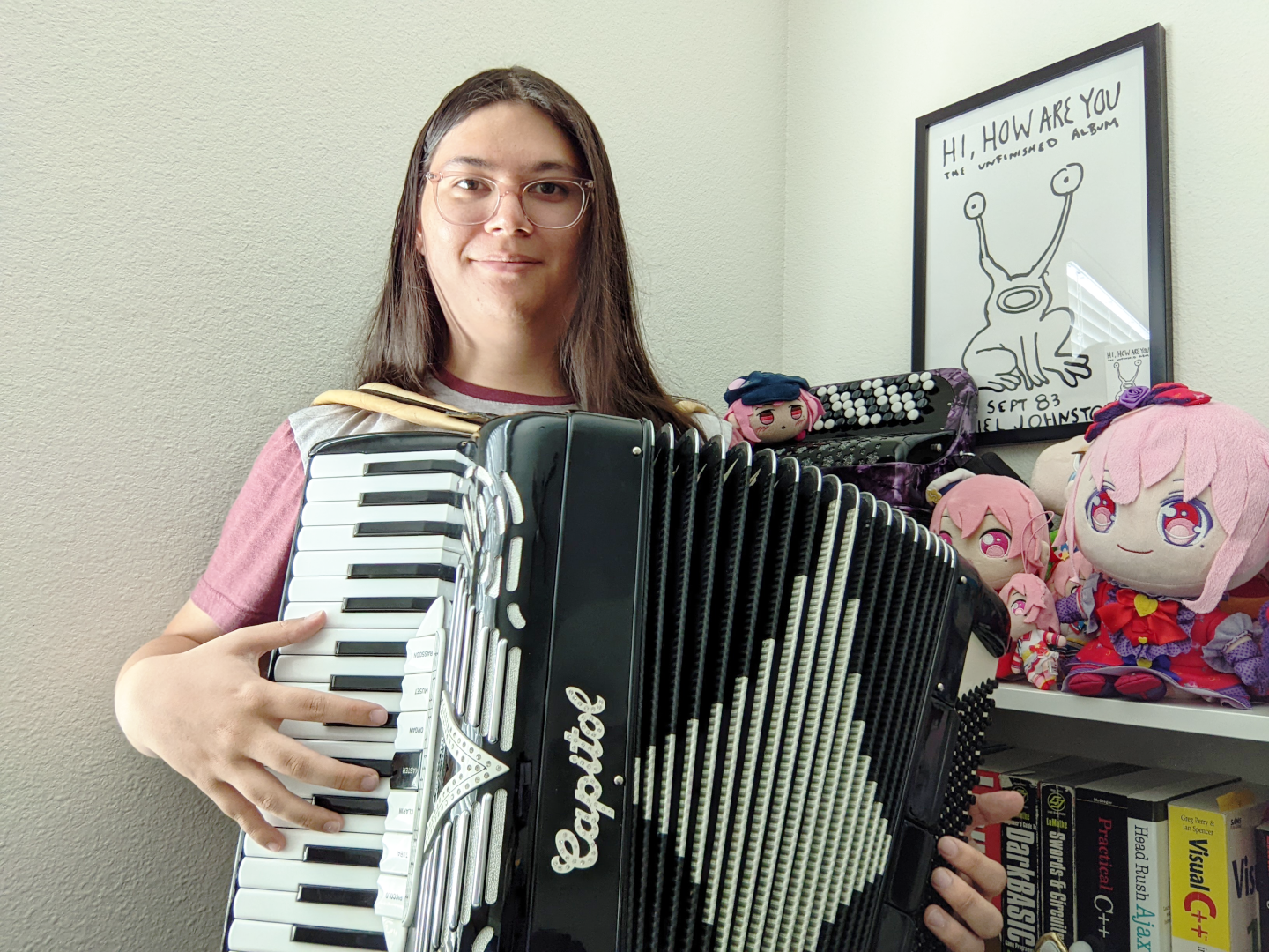 Natalie Martin playing the accordion